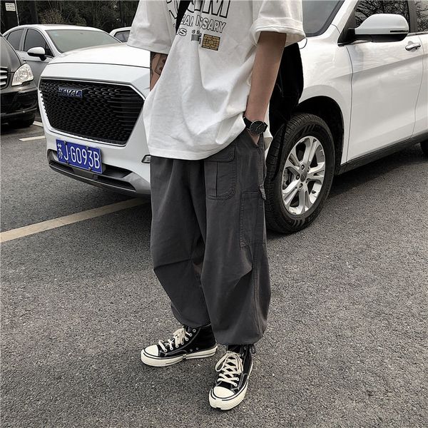 2020 spring and summer new youth popular men's solid color loose wide leg overalls fashion wild casual pants khaki / black /gray
2020 spring and summer new youth popular men's solid color loose wide leg overalls fashion wild casual pants khaki / black /gray