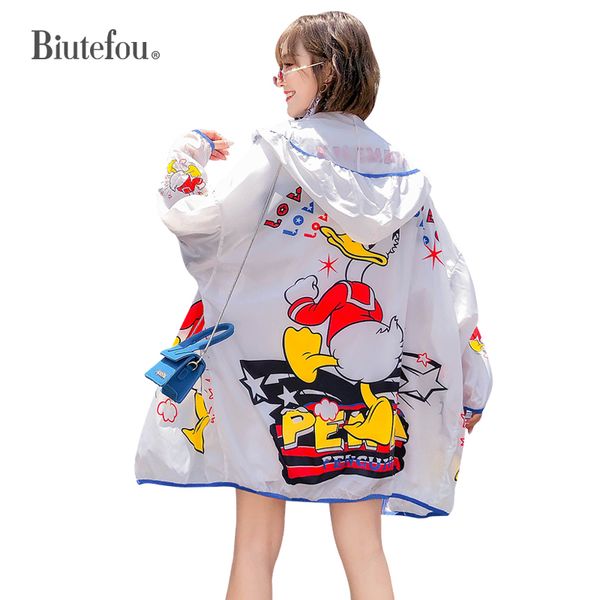 2019 summer cartoon thin coats sunscreen clothes women long hooded coats, Tan;black
2019 summer cartoon thin coats sunscreen clothes women long hooded coats, Tan;black