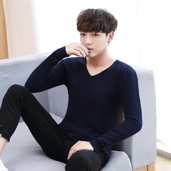 2019 autumn new men knitted pullover cashmere sweater casual business v-collar thin slim fit sweaters brand clothes, White;black 
2019 autumn new men knitted pullover cashmere sweater casual business v-collar thin slim fit sweaters brand clothes, White;black