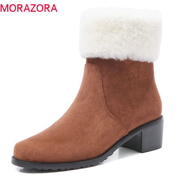 morazora 2018 suede leather autumn winter boots round toe zip square heels shoes ladies fashion ankle boots female, Black
morazora 2018 suede leather autumn winter boots round toe zip square heels shoes ladies fashion ankle boots female, Black