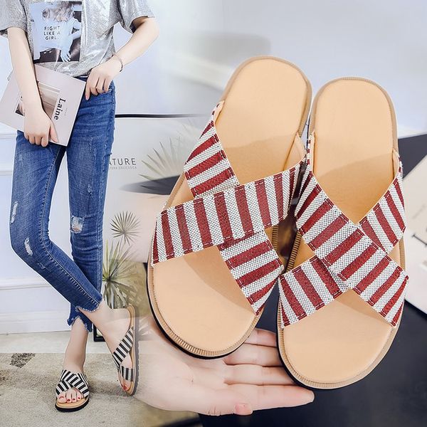 large size womens stripes slippers summer open toe slip on striped slippers indoor outdoor shoes woman 42 43, Black
large size womens stripes slippers summer open toe slip on striped slippers indoor outdoor shoes woman 42 43, Black