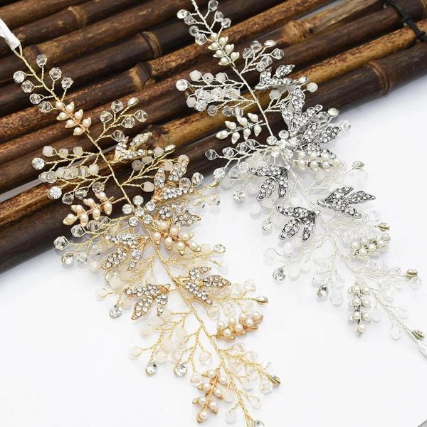 new handmade gold color bridal pearl leaves crystal flower headbands wedding hair accessories, Golden;white
new handmade gold color bridal pearl leaves crystal flower headbands wedding hair accessories, Golden;white