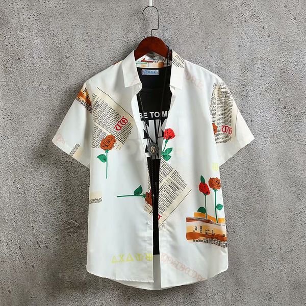 men's new short sleeve beach rose print casual business shirt men and women can go with european and american sizes xxl, White;black
men's new short sleeve beach rose print casual business shirt men and women can go with european and american sizes xxl, White;black