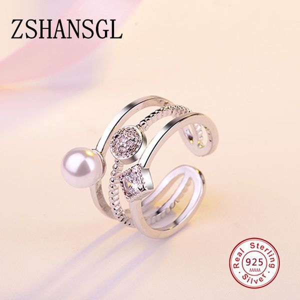 925 silver filled rings for women trendy multi-layer pearl mosaic cz zircon resizable rings bague femme jewelry gift
925 silver filled rings for women trendy multi-layer pearl mosaic cz zircon resizable rings bague femme jewelry gift