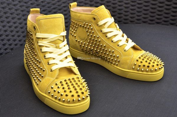 paris red bottom sneakers for men with spikes yellow suede spikes shoes fashion casual sneaker leisure trainer footwear eur 35--47, Black
paris red bottom sneakers for men with spikes yellow suede spikes shoes fashion casual sneaker leisure trainer footwear eur 35--47, Black
