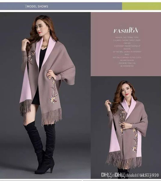 2019 autumn new women's elegant tassel wrap swing cardigan knitted oversized sweater scarf cape poncho long cardigan winter, White;black
2019 autumn new women's elegant tassel wrap swing cardigan knitted oversized sweater scarf cape poncho long cardigan winter, White;black