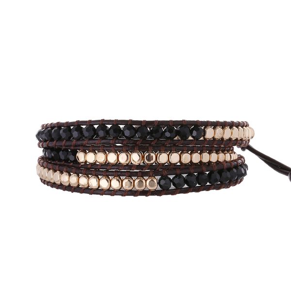 faced black crystal 18k gold plated copper bracelet for women men genuine leather braided wrap bracelets adjustable 925sterling silver clasp
faced black crystal 18k gold plated copper bracelet for women men genuine leather braided wrap bracelets adjustable 925sterling silver clasp