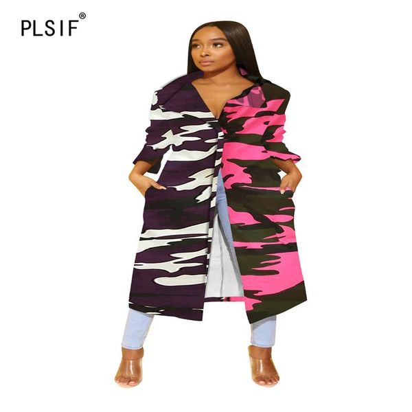 fashion camouflage print turn-down collar women's long trench full sleeve spring autumn casual fashion female trench coat, Tan;black 
fashion camouflage print turn-down collar women's long trench full sleeve spring autumn casual fashion female trench coat, Tan;black