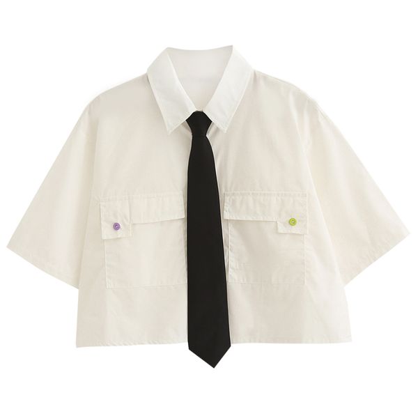 harajuku street fashion crop women white collar blouse korean style cute black tie front shirts 2020 summer vintage blouses
harajuku street fashion crop women white collar blouse korean style cute black tie front shirts 2020 summer vintage blouses