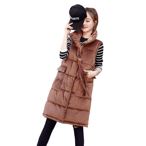 rlyaeiz women winter vest coat 2018 fashion autumn gold velvet down cotton mid-long sleeveless jacket thick warm women waistcoat, Black;white
rlyaeiz women winter vest coat 2018 fashion autumn gold velvet down cotton mid-long sleeveless jacket thick warm women waistcoat, Black;white