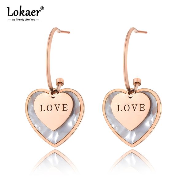 lokaer trendy titanium steel love double heart stud earrings for women girl office rose gold white shell earrings jewelry e19181, Golden;silver
lokaer trendy titanium steel love double heart stud earrings for women girl office rose gold white shell earrings jewelry e19181, Golden;silver