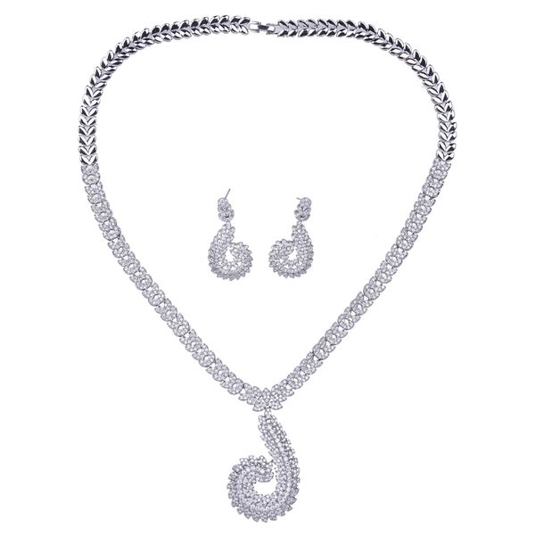 bettyue wedding party choice eye-catching appearance full of cubic zircon necklace and earring fashion jewelry set women gift, Silver
bettyue wedding party choice eye-catching appearance full of cubic zircon necklace and earring fashion jewelry set women gift, Silver