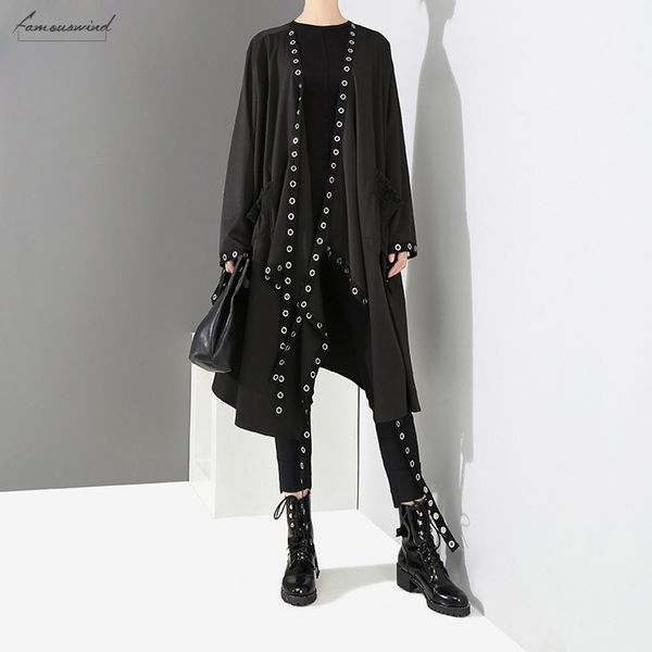 2019 korean women jacket very long solid black open design long tape stitched metal holes female loose stylish jacket 3843, Black;brown
2019 korean women jacket very long solid black open design long tape stitched metal holes female loose stylish jacket 3843, Black;brown