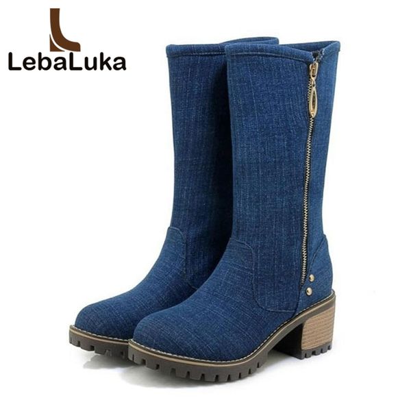 tuyoki women mid calf boots platform high heels winter shoes woman warm fur denim shoes fashion zipper footwear size 34-43, Black
tuyoki women mid calf boots platform high heels winter shoes woman warm fur denim shoes fashion zipper footwear size 34-43, Black