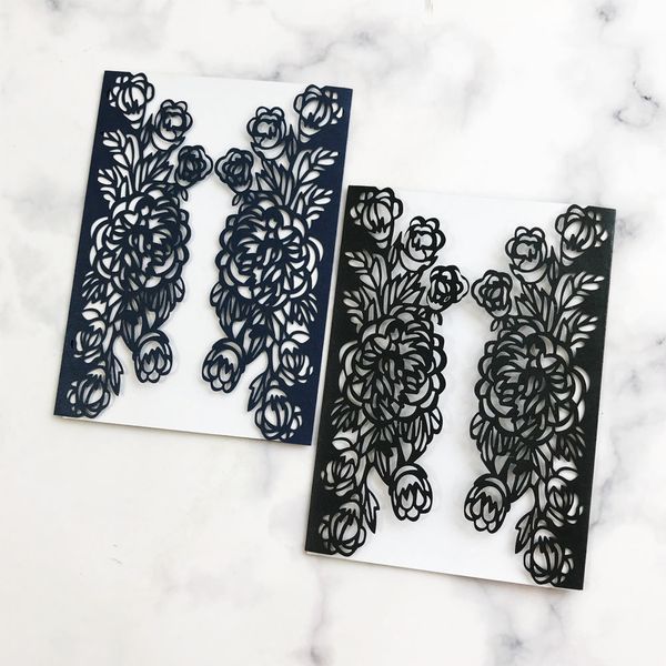 50pcs black pearl paper hollow laser cut lace patterns greeting card, memorable ceremony wedding programs invitation cards
50pcs black pearl paper hollow laser cut lace patterns greeting card, memorable ceremony wedding programs invitation cards