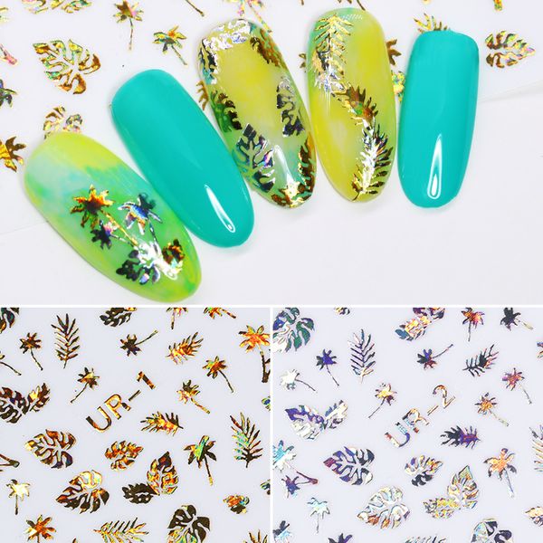 1 sheet 3d nail sticker holographic gold silver leaf coconut tree nail art adhesive transfer sticker manicure decoration, Black
1 sheet 3d nail sticker holographic gold silver leaf coconut tree nail art adhesive transfer sticker manicure decoration, Black