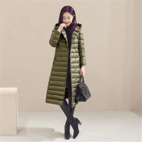 down jackets women hooded new autumn winter x-long plus size double breasted slim loose solid female down coats, Black
down jackets women hooded new autumn winter x-long plus size double breasted slim loose solid female down coats, Black