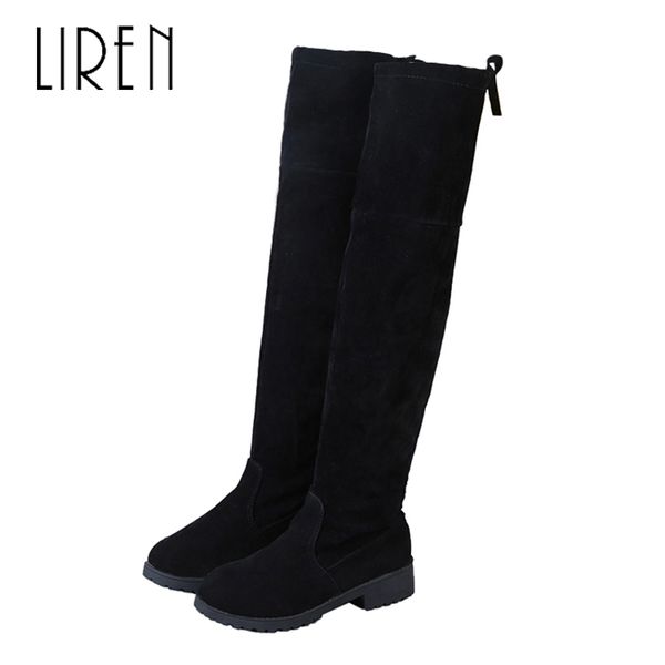 liren 2019 winter women genuine leather cow suede over-the-knee boots round wrapped toe low square heels warm lady boots, Black
liren 2019 winter women genuine leather cow suede over-the-knee boots round wrapped toe low square heels warm lady boots, Black