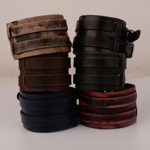punk genuine leather retro vintage wide band bracelet for men woman wristband bangle bijouterie unisex, Golden;silver
punk genuine leather retro vintage wide band bracelet for men woman wristband bangle bijouterie unisex, Golden;silver