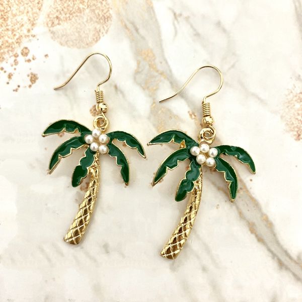 green pearl coconut tree earrings gold zinc alloy summer beach charms dangle coconut palm women hoop eardrop fashion accessories, Golden;silver
green pearl coconut tree earrings gold zinc alloy summer beach charms dangle coconut palm women hoop eardrop fashion accessories, Golden;silver