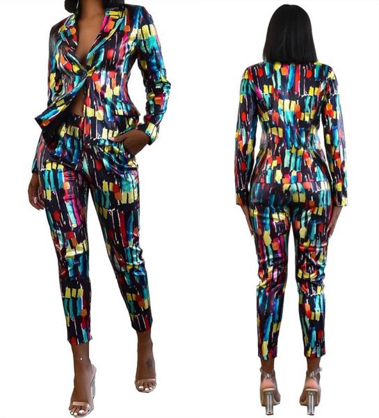 new arrival print suit women 2 piece set colorful print fashion suits for women 2020 single button suits office sets, White;black
new arrival print suit women 2 piece set colorful print fashion suits for women 2020 single button suits office sets, White;black