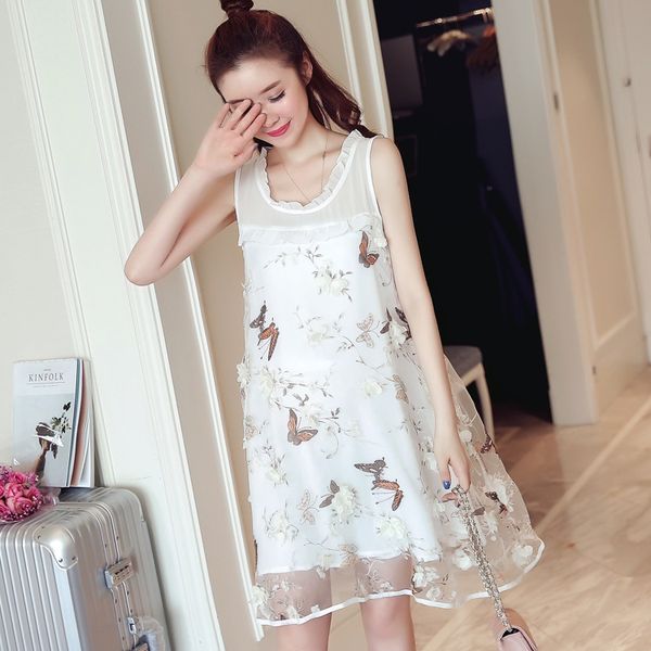 chiffon dress 2020 summer for pregnant women butterfly print midi dress o-neck sleeveless maternity dresses, White
chiffon dress 2020 summer for pregnant women butterfly print midi dress o-neck sleeveless maternity dresses, White