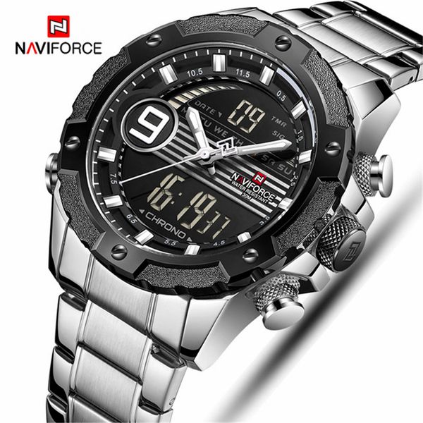 naviforce sport watch men quartz digital analog clock fashion full steel wrist watch chronograph relogio masculino, Slivery;brown
naviforce sport watch men quartz digital analog clock fashion full steel wrist watch chronograph relogio masculino, Slivery;brown