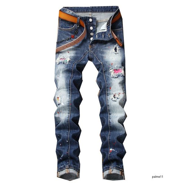mens luxury designer jeans denim black ripped pants the version fashion broken hole straight italy brand bike designer, Blue
mens luxury designer jeans denim black ripped pants the version fashion broken hole straight italy brand bike designer, Blue