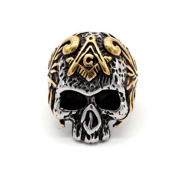 men and women 2019 new vintage biker men iced out ring gold skull mason asonry masonic male hiphop brand ring skull punk jewelry, Silver
men and women 2019 new vintage biker men iced out ring gold skull mason asonry masonic male hiphop brand ring skull punk jewelry, Silver