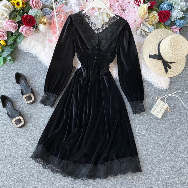 velvet lace dress spring summer dress women clothes 2020 vintage elegant women's dresses ropa mujer vestidos zt5241, Black;gray
velvet lace dress spring summer dress women clothes 2020 vintage elegant women's dresses ropa mujer vestidos zt5241, Black;gray