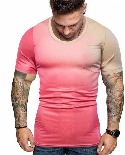 fashion male short sleeve designer mens gradient tshirts peach gradient spell color round collar tshirts, White;black
fashion male short sleeve designer mens gradient tshirts peach gradient spell color round collar tshirts, White;black