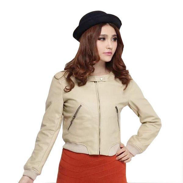 nducjsi basic jackets casual coats women's pu leather jacket zipper solid colors autumn winter ladies slim o-neck black coat, Black;brown
nducjsi basic jackets casual coats women's pu leather jacket zipper solid colors autumn winter ladies slim o-neck black coat, Black;brown