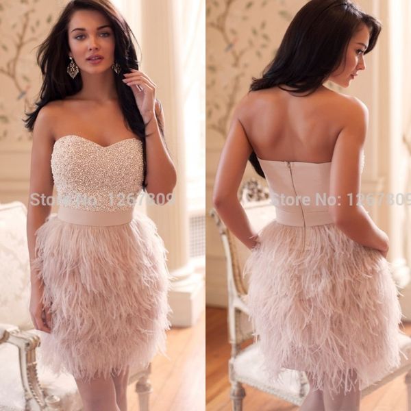 fashion pink sweetheart short cocktail dresses celebrity dress beading pearl feather cocktail and party gowns vestido de festa for women, Black
fashion pink sweetheart short cocktail dresses celebrity dress beading pearl feather cocktail and party gowns vestido de festa for women, Black