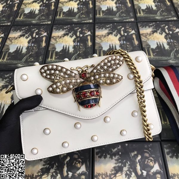 2019 brand fashion luxury designer bags pearl gem bee decoration g brand bags casual handbags designer crossbody bag handbags purses 7-45, White 
2019 brand fashion luxury designer bags pearl gem bee decoration g brand bags casual handbags designer crossbody bag handbags purses 7-45, White