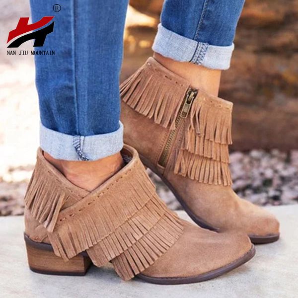 nan jiu mountain 2020 women's boots low heel pointed tassels zipper single boots ankle short 4 colors plus size 35-43, Black
nan jiu mountain 2020 women's boots low heel pointed tassels zipper single boots ankle short 4 colors plus size 35-43, Black