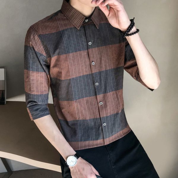 men's shirt 2020 spring and summer new handsome wild stripes slim 3/4 sleeve shirt young personality fashion trend men's, White;black
men's shirt 2020 spring and summer new handsome wild stripes slim 3/4 sleeve shirt young personality fashion trend men's, White;black