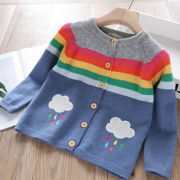 2019 new autumn kids knitted cardigan sweaters embroidery clouds raindrops coat baby girls sweater striped children clothes, Blue
2019 new autumn kids knitted cardigan sweaters embroidery clouds raindrops coat baby girls sweater striped children clothes, Blue