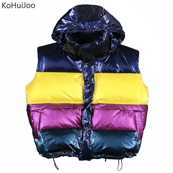 kohuijoo winter white duck down vest women silm fashion patchwork quilted vests female warm sleeveless down jacket street, Black;white
kohuijoo winter white duck down vest women silm fashion patchwork quilted vests female warm sleeveless down jacket street, Black;white