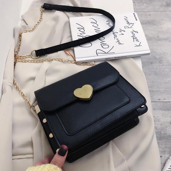 banabanma women fashion square shoulder bag with loving heart zipper pu satchel