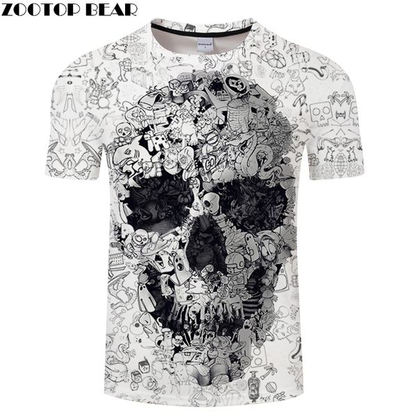 White T Shirt 3D Skull Tshirt Men T-shirt Male Top Summer Tee Quality Camiseta Short Sleeve O-neck Hip Hop Drop Ship ZOOTOPBEAR
White T Shirt 3D Skull Tshirt Men T-shirt Male Top Summer Tee Quality Camiseta Short Sleeve O-neck Hip Hop Drop Ship ZOOTOPBEAR