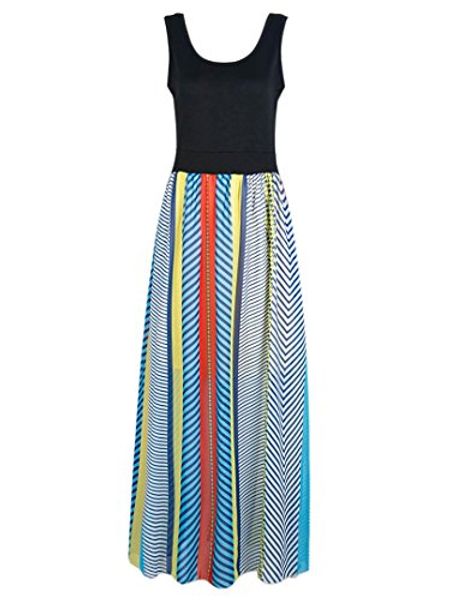 choies women's tank full length dress boho stripe print sleeveless split maxi dress, Black;gray
choies women's tank full length dress boho stripe print sleeveless split maxi dress, Black;gray