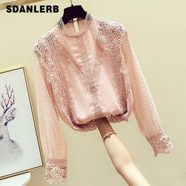 stand collar lace shirt jacket autumn women new korean style temperament hollow chiffon shirt blouse blusas femme blusa, White
stand collar lace shirt jacket autumn women new korean style temperament hollow chiffon shirt blouse blusas femme blusa, White