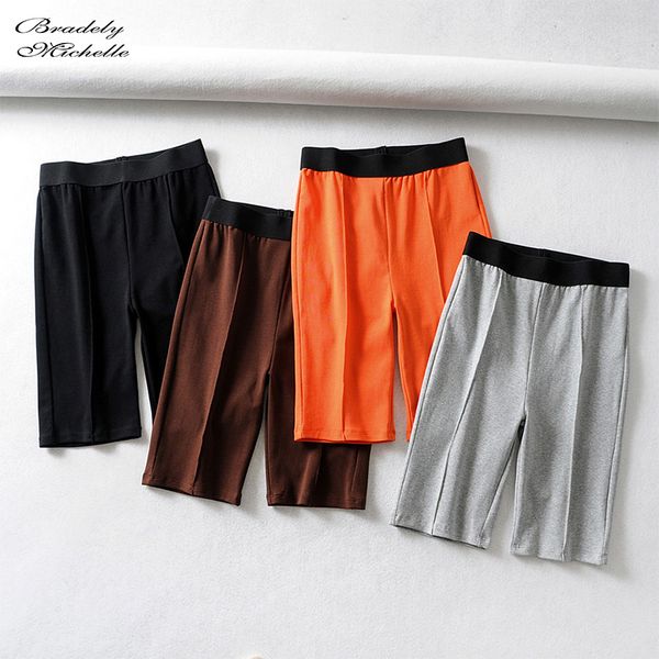 women's leggings bradely michelle 2021 fashion women bikeshorts cotton high waist elastic pure color knee-length for female, Black
women's leggings bradely michelle 2021 fashion women bikeshorts cotton high waist elastic pure color knee-length for female, Black