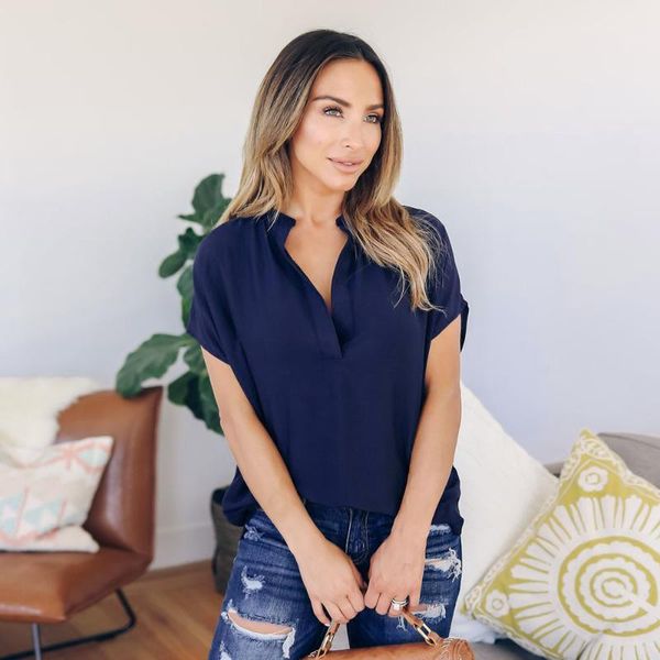 women blouses ladies summer chiffon short sleeve casual shirts blouse chemisier femme clothes for women, White
women blouses ladies summer chiffon short sleeve casual shirts blouse chemisier femme clothes for women, White