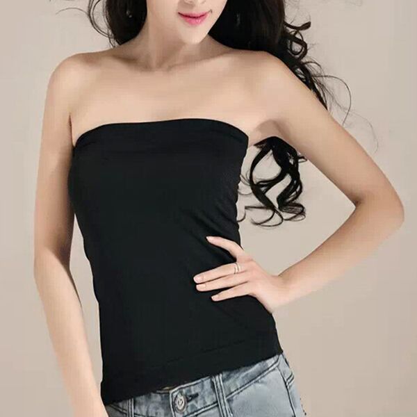 newly summer women girl short strapless solid color prevent exposed seamless wrapped chest stretch boob tube top, White
newly summer women girl short strapless solid color prevent exposed seamless wrapped chest stretch boob tube top, White