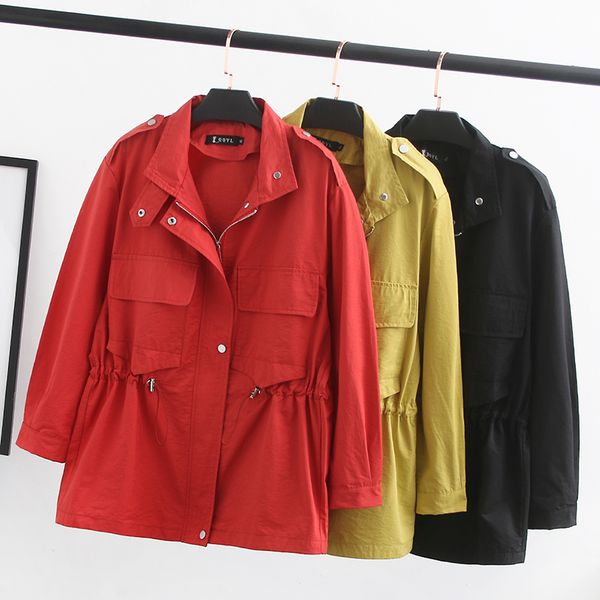 2019 new plus size trench coat women spring autumn thin slim windbreaker belt coat casual student outerwear women overcoat 4xl, Tan;black 
2019 new plus size trench coat women spring autumn thin slim windbreaker belt coat casual student outerwear women overcoat 4xl, Tan;black