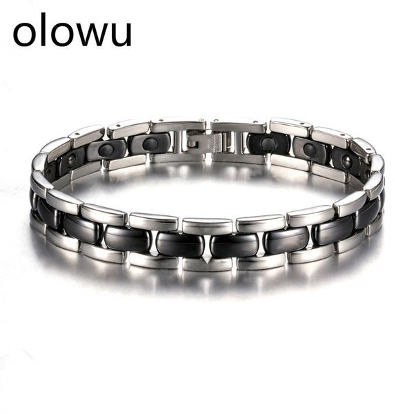 olowu men healthy care magnets bracelets bangles silver tone stainless steel black ceramic bracelet energy power jewelry women, Golden;silver
olowu men healthy care magnets bracelets bangles silver tone stainless steel black ceramic bracelet energy power jewelry women, Golden;silver