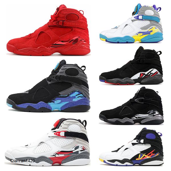 8 8s mens basketball shoes valentines day aqua white black chrome 3 peat playoff mens trainers sports sneaker size 7-13
8 8s mens basketball shoes valentines day aqua white black chrome 3 peat playoff mens trainers sports sneaker size 7-13
