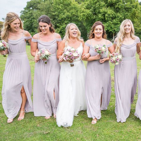lavender spaghetti straps front split long bridesmaid dresses pleats crystal sash sleeveless bateau neck prom party dresses, White;pink
lavender spaghetti straps front split long bridesmaid dresses pleats crystal sash sleeveless bateau neck prom party dresses, White;pink