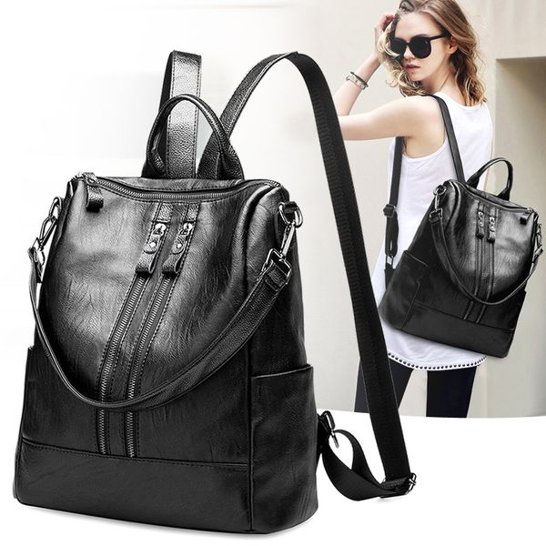 casual backpack female genuine leather women's backpack large capacity school bag for girls double zipper shoulder bags
casual backpack female genuine leather women's backpack large capacity school bag for girls double zipper shoulder bags